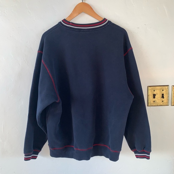Vintage 90s Fila Big Logo Navy Sweatshirt 🔥🔥🔥 - Picture 4 of 5